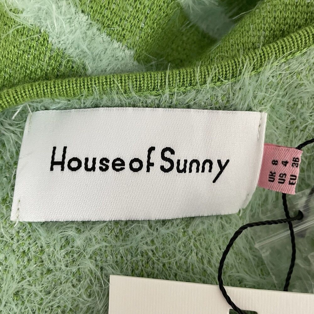 House of Sunny The Galaxy Hockney Knit Midi Slip Cut‎ Out Dress Grass Green US 4 - Picture 3 of 14